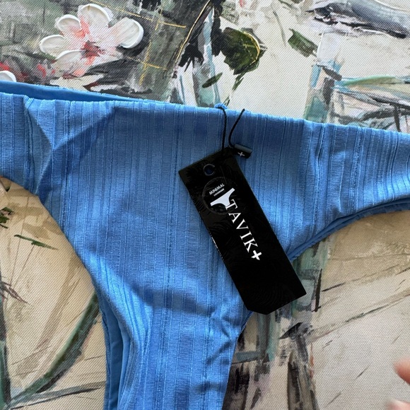 TAVIK ππ€minimal coverage Ali mini swim bottom slinky rib sea blue π - Picture 8 of 9